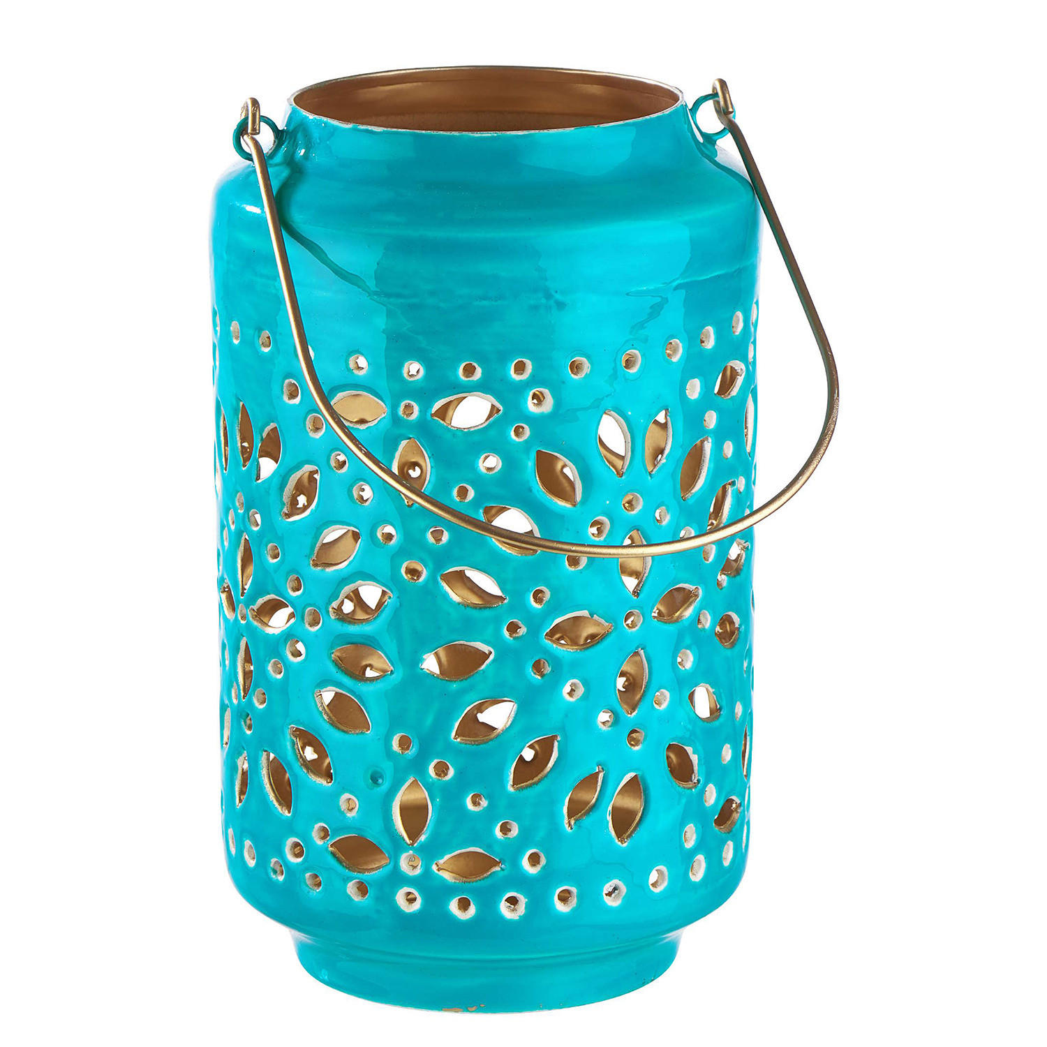 LATERNE Blue Marocco - Petrol, Metall (16/25/16cm) - Butlers