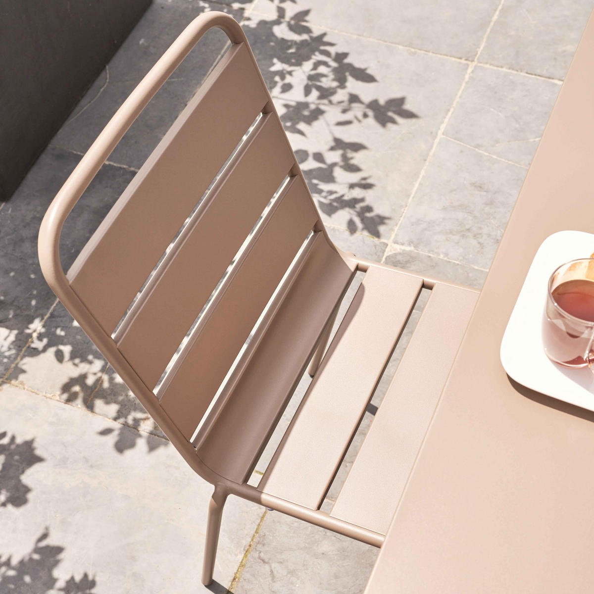 GARTENSET 5-tlg., Taupe - Taupe, Metall - Oviala