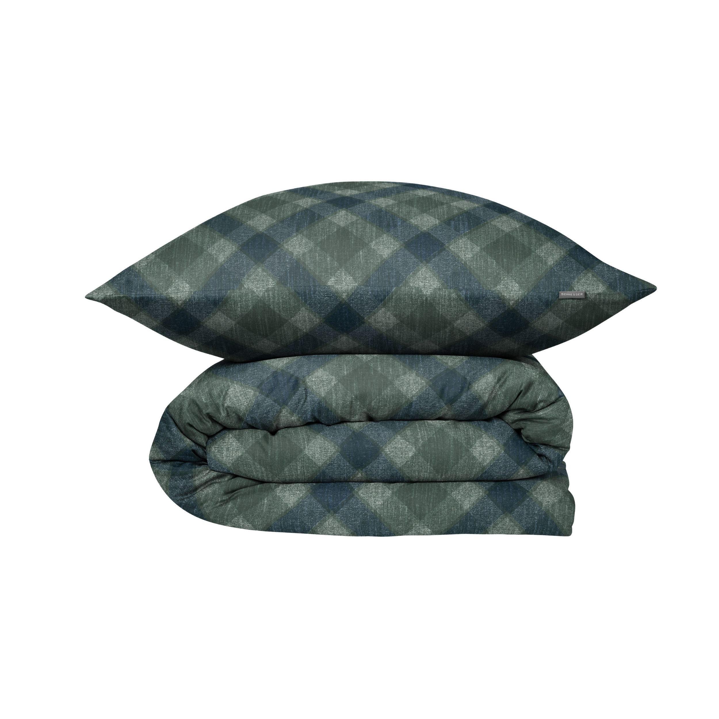 BETTWÄSCHESET Daniel - Feinbiber - 2-teilig - 135x200 cm - Petrol - Petrol, Textil (135/200cm) - SCHIESSER
