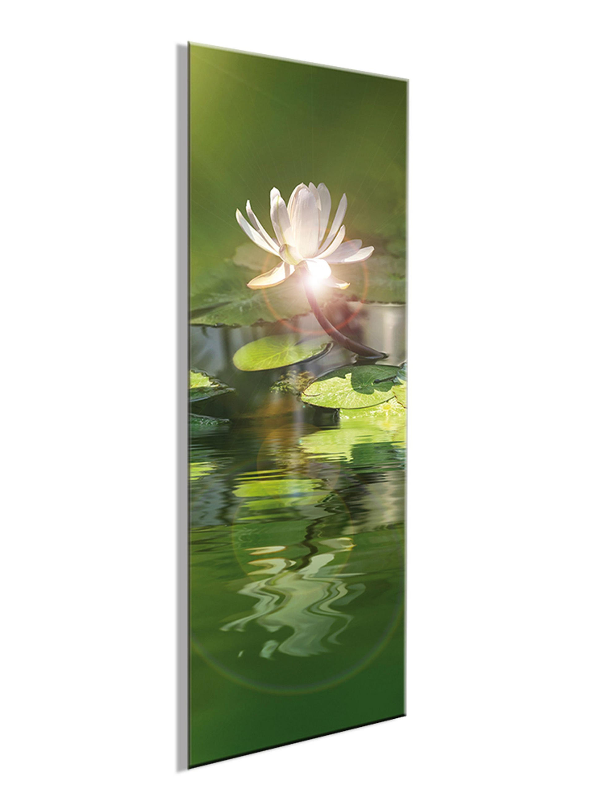 artissimo Glasbild Grün, Weiß 30x80 cm