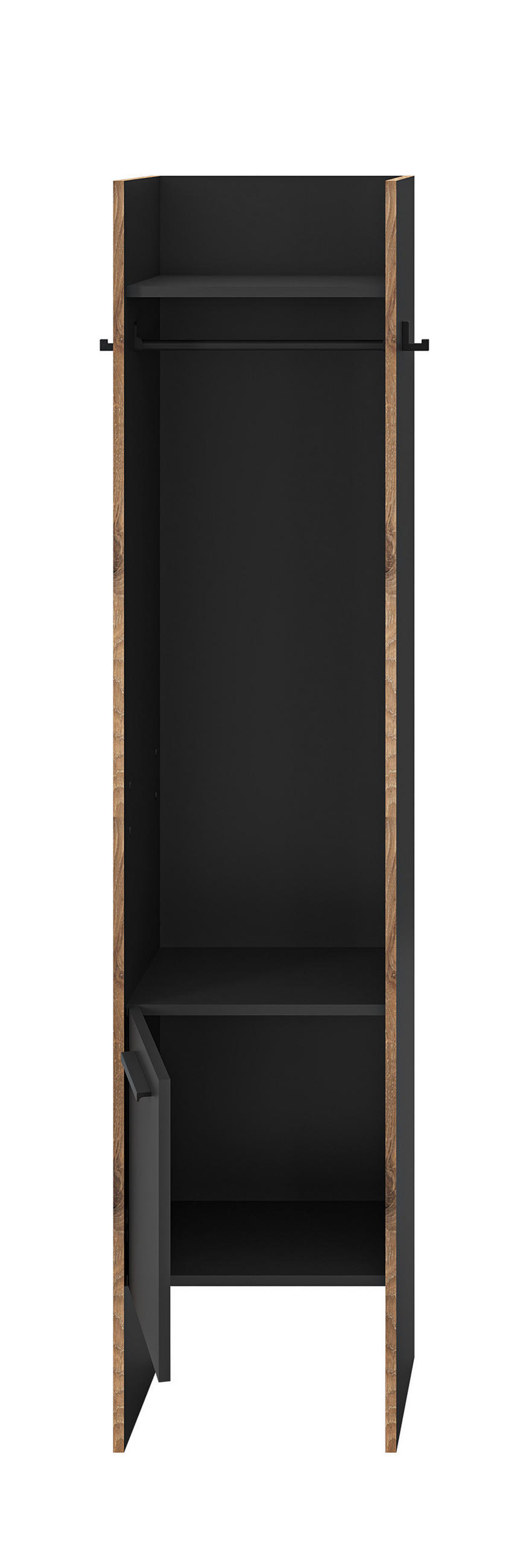 GARDEROBENSCHRANK BUENO (B/H/T: ca. 42/189/37 cm) in Basalt grau/Basalt grau - Grau, Holzwerkstoff (42/189/37cm)