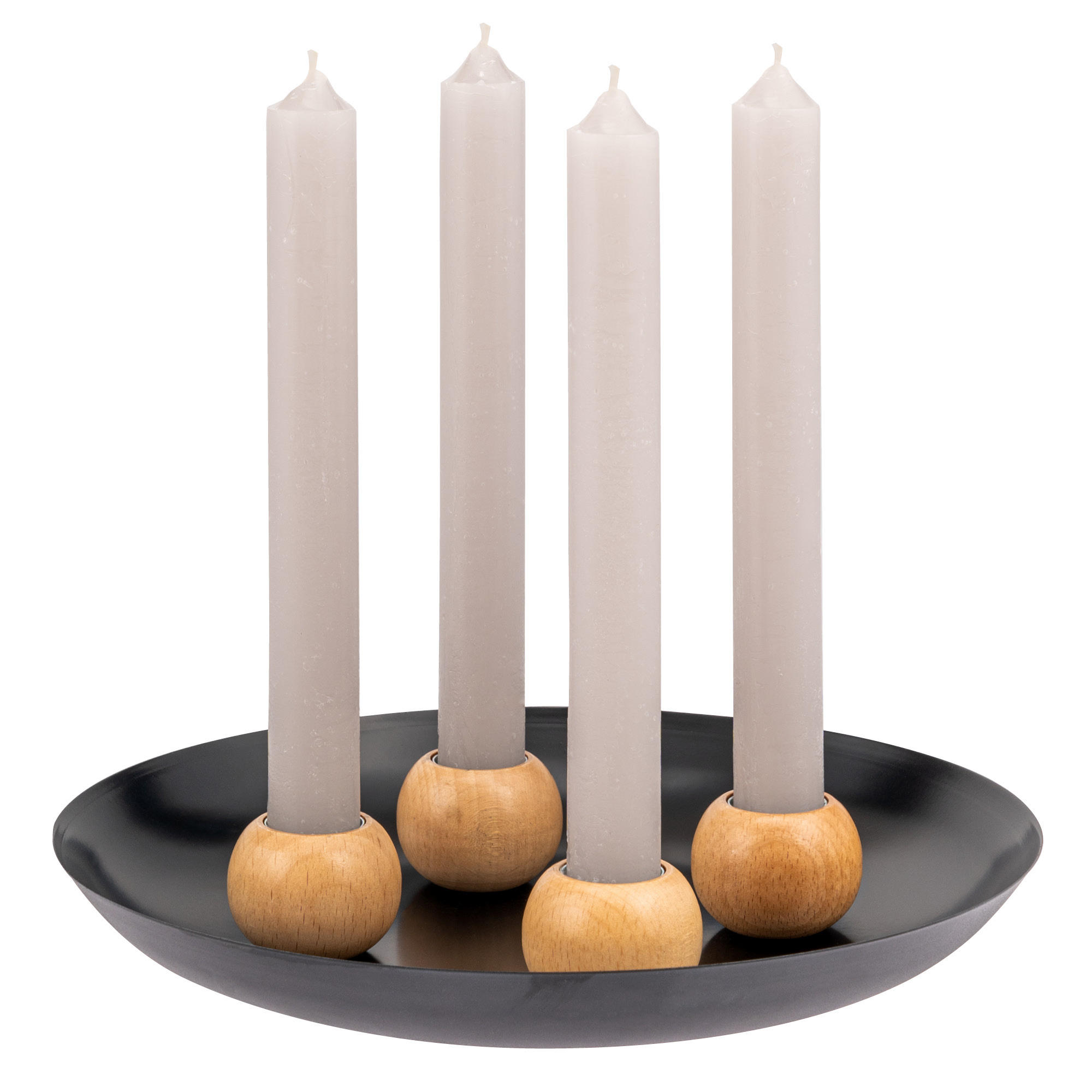 KERZENHALTER, schwarz - Schwarz, Metall (22.5/3.5/22.5cm) - bremermann