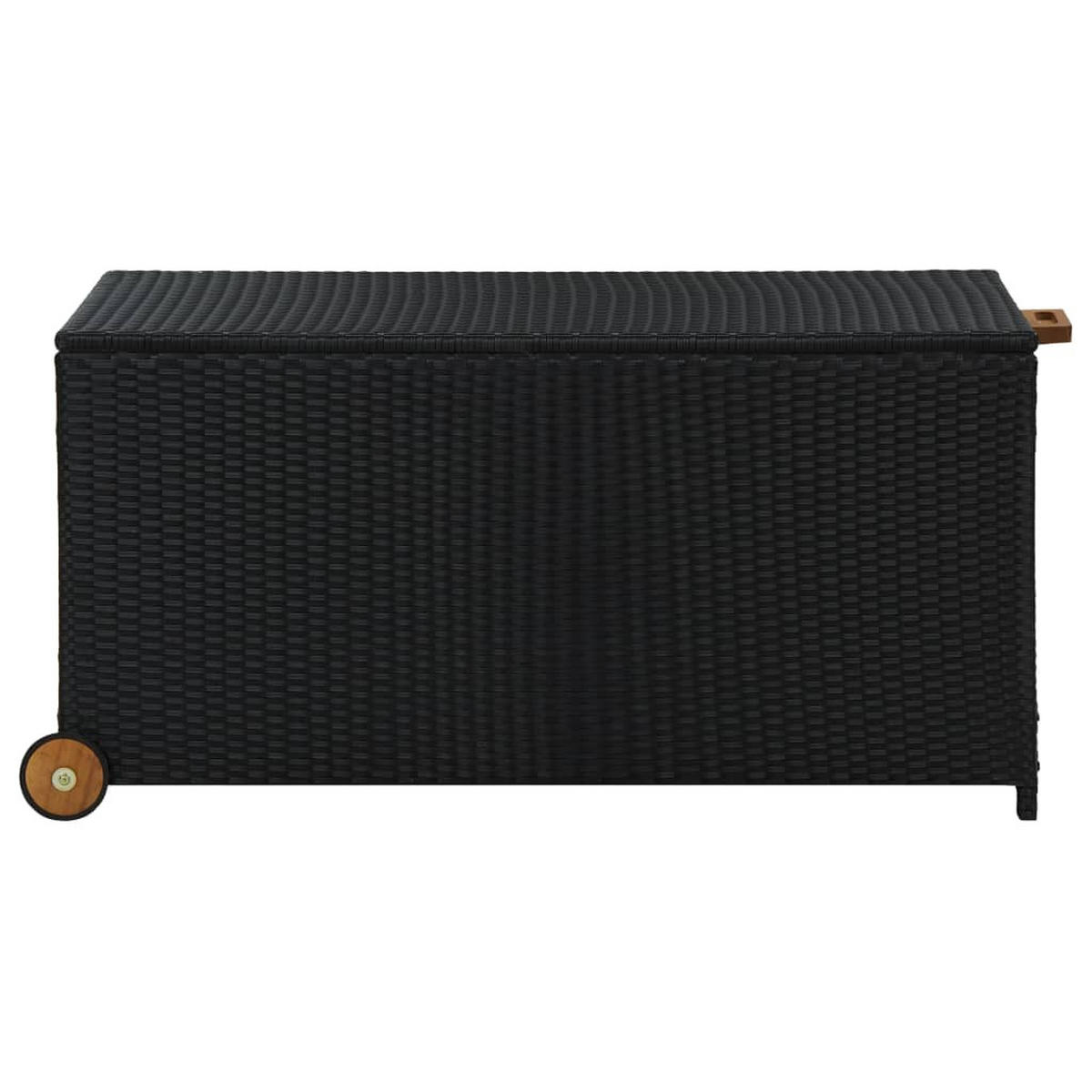 GARTEN-AUFLAGENBOX Schwarz 120x65x61 cm Poly Rattan - Schwarz, Holz (65/61/120cm) - furnicato