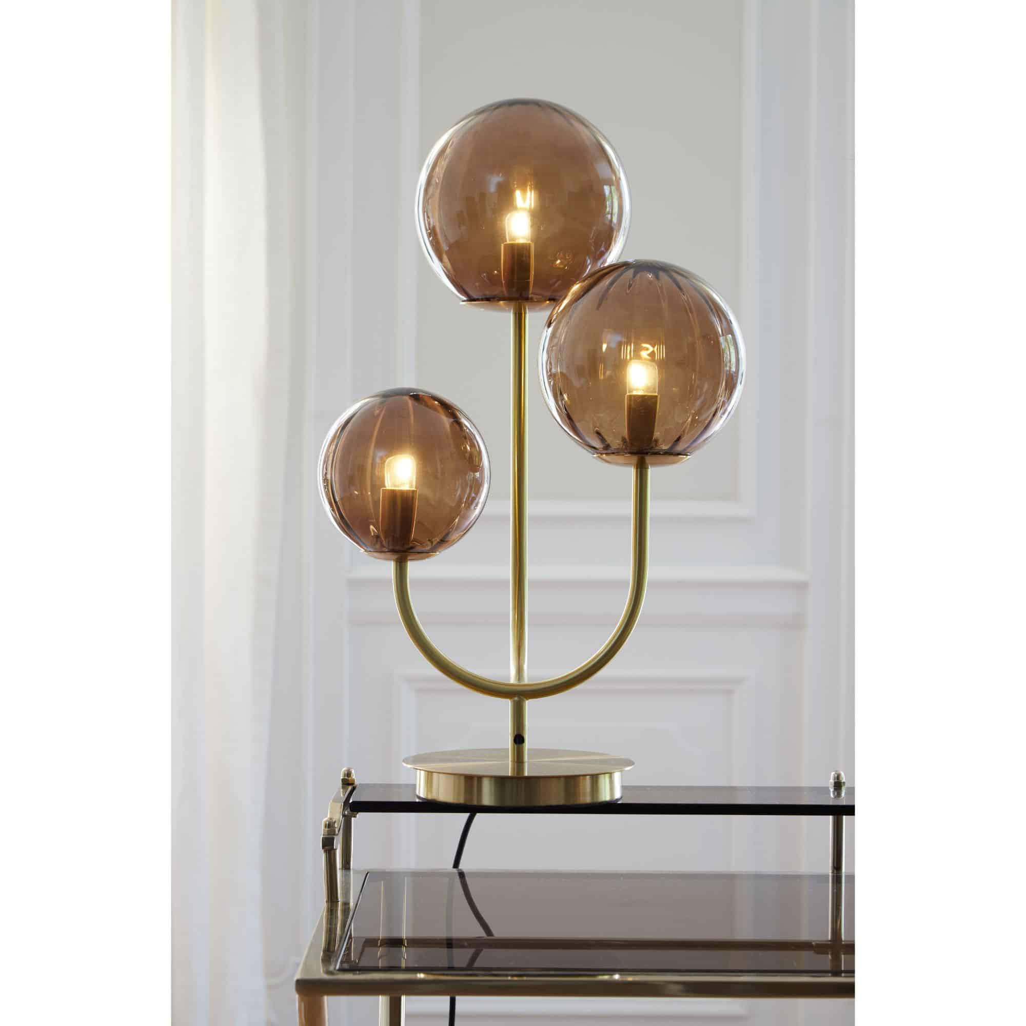 TISCHLAMPE Magdala Braun Ø38/60 cm - Braun, Glas (38/20/60cm) - Light & Living