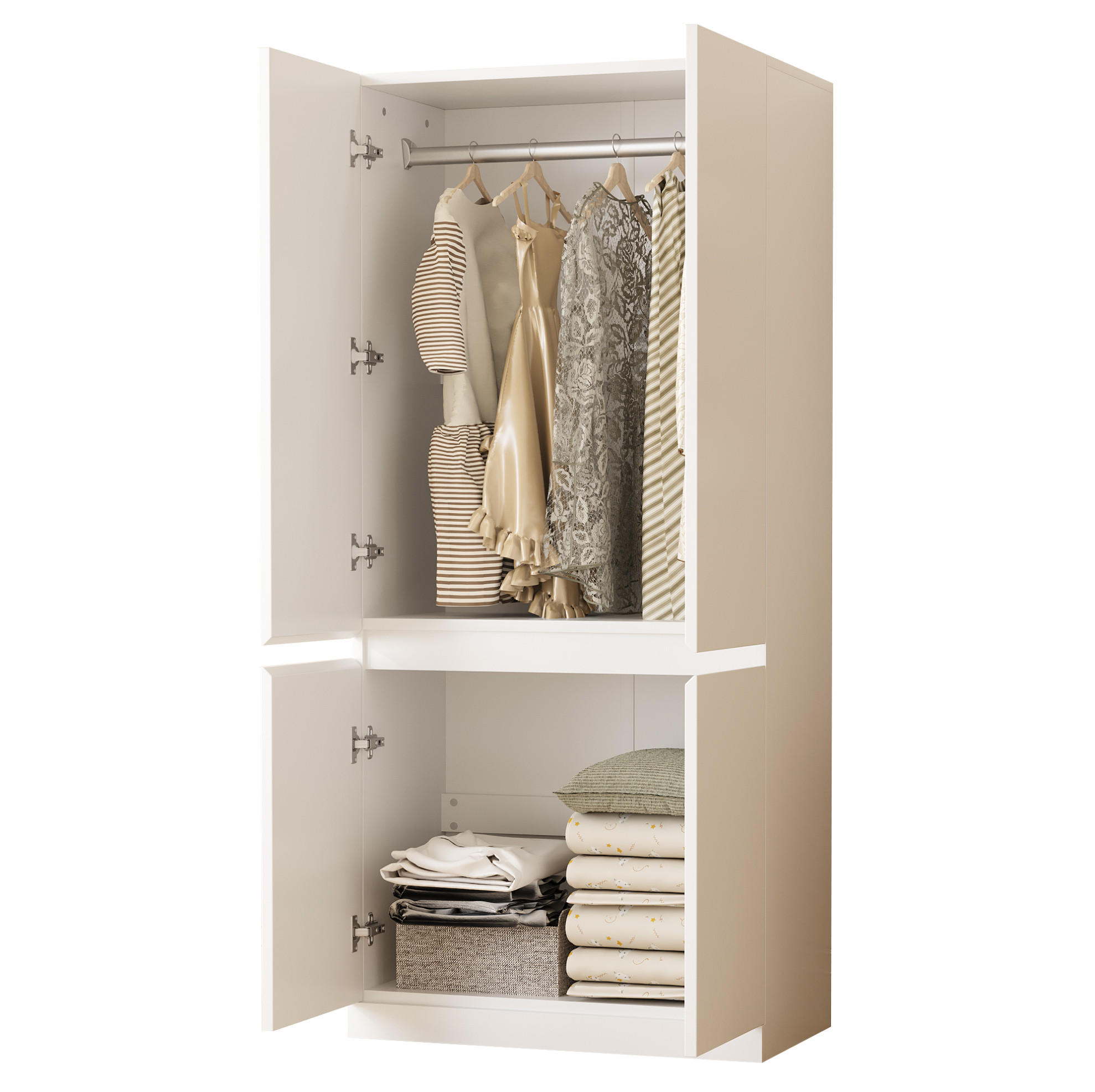 Okwish Kleiderschrank Weiß 70x170x40 cm