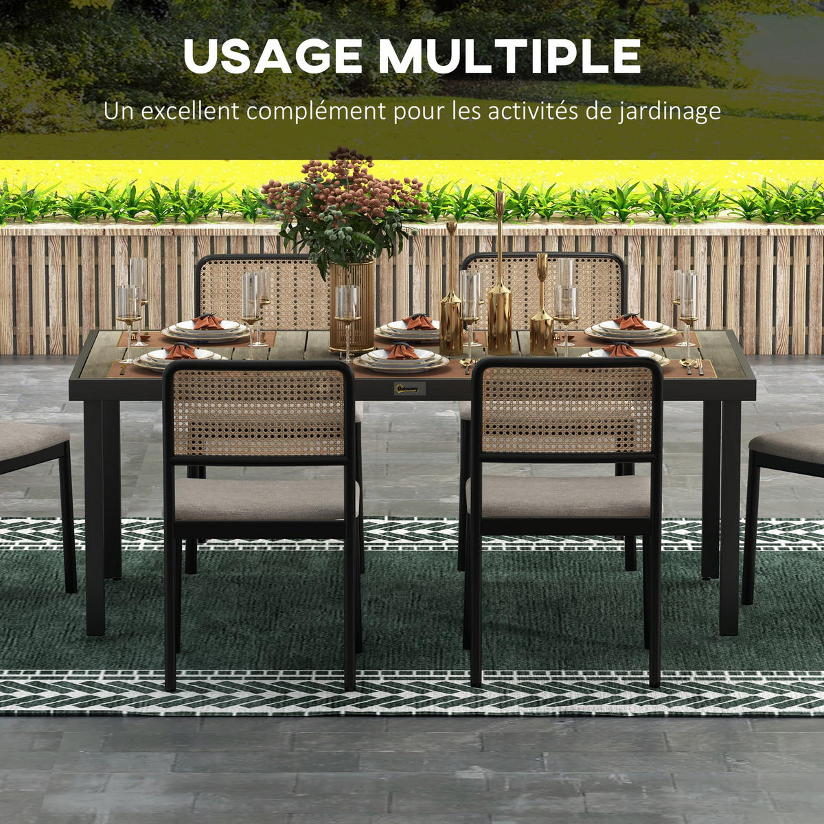 GARTENTISCH,BRAUN,1 Stück - Braun, Naturmaterialien (190/90/74cm) - GiPP