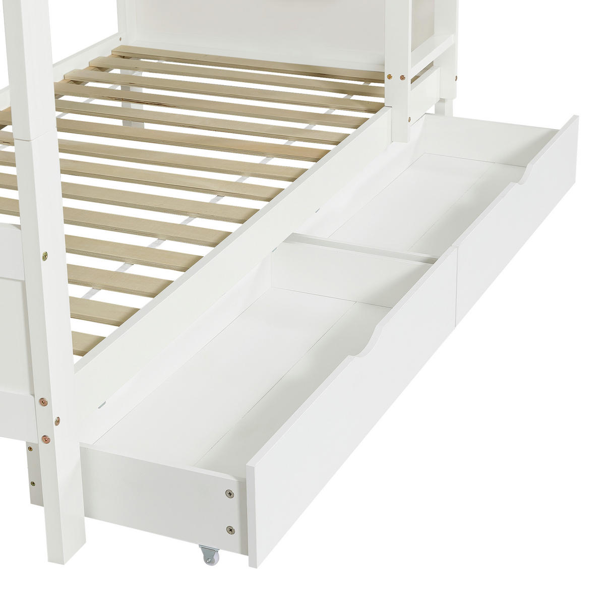 ETAGENBETT 90/200 cm teilbar in 2 Einzelbetten, DE-41730, in Weiß - Weiß, Holzwerkstoff (90/200cm) - ComfortXL