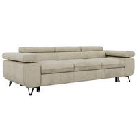 TŘÍMÍSTNÁ POHOVKA PETER 3 s rozkládací funkcí - Béžová Samet - černá/béžová, kov/textil (262/76/99cm) - MKS