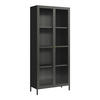 VITRINENSCHRANK Säkylä - Schwarz, Glas/Metall (80/180/35cm) - [en.casa]