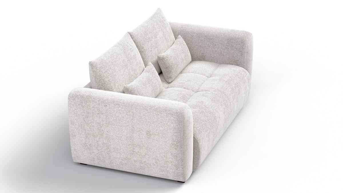 SOFA SORENO 3-Sitzer, ecru - Ecru/Schwarz, Holz/Textil (214/94/114cm) - Courtois Laville