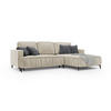 ECKSOFA Glanz rechts – Beige, mit Schlaffunktion und Bettkasten - Beige, Textil (268/177cm)