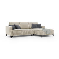 ECKSOFA Glanz rechts – Beige, mit Schlaffunktion und Bettkasten - Beige, Textil (268/177cm)