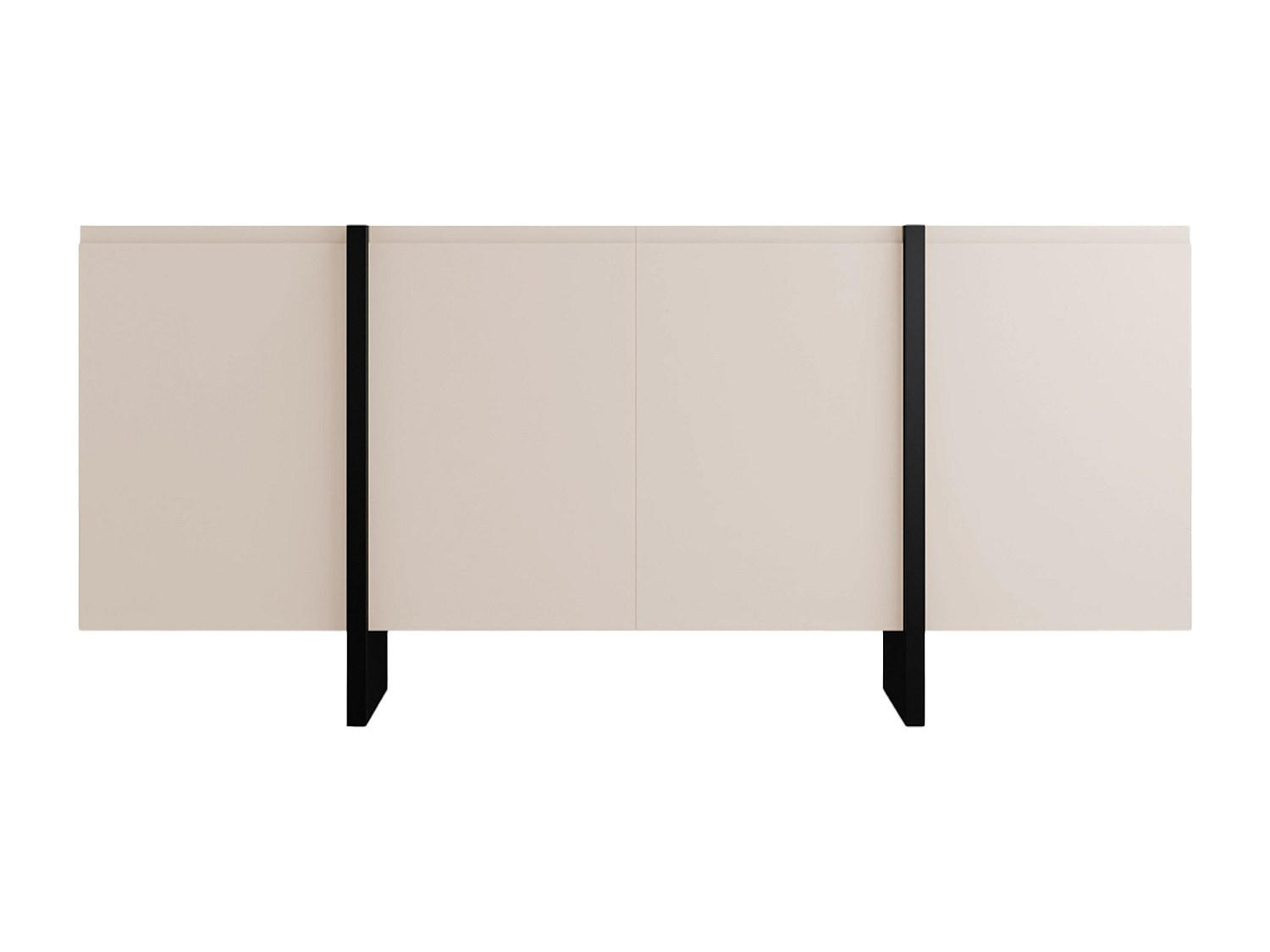 SIDEBOARD - 180 cm x 45 cm - Holz, Platte - Schwarz, Beige LUVONIA - Beige/Schwarz, Holz (180/81/45cm) - Vente-Unique