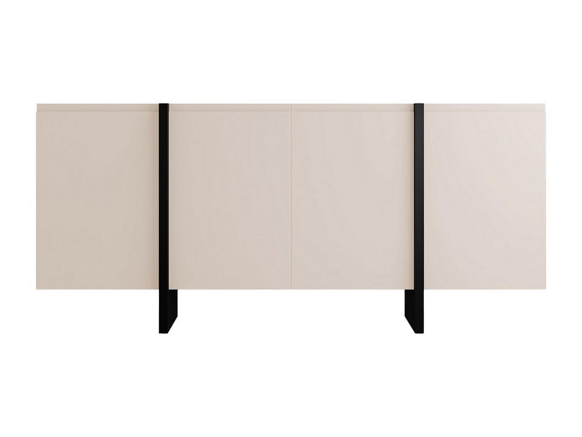 SIDEBOARD mit 4 Türen - MDF - Beige & Schwarz - LUVONIA - Schwarz, Holz (180/81/45cm) - Vente-Unique