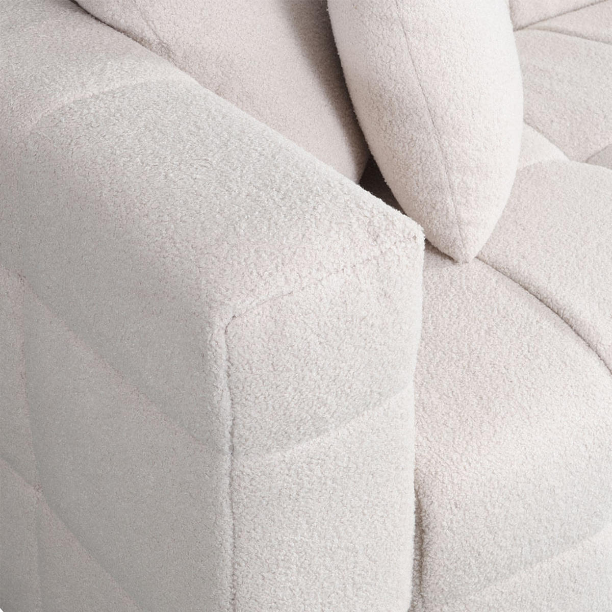 TEDDY Sofa Bouclé COMO - 236 x 68 cm Beige - Beige, Kunststoff (236/68/92cm) - Home Deluxe