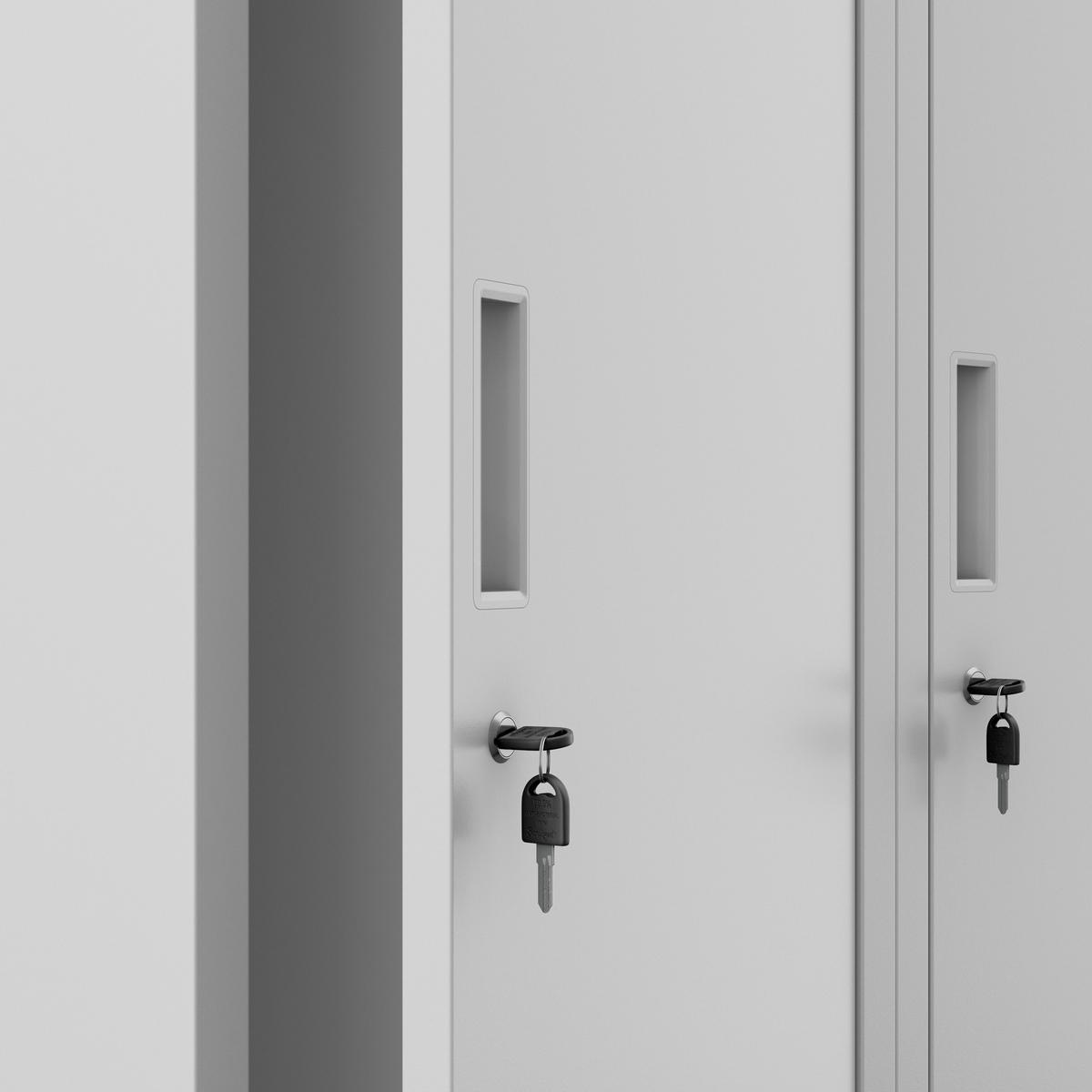 UMKLEIDESCHRANK KACPER - Grau, Metall (80/180/50cm) - Jan Nowak