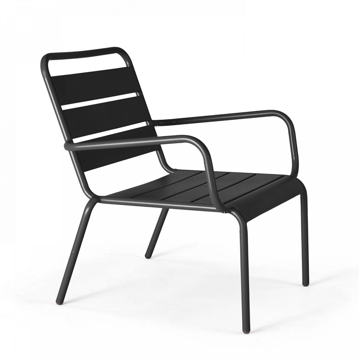 RELAXSESSEL MIT HOCKER 2-tlg., Grau - Grau, Metall (64/72/60cm) - Oviala