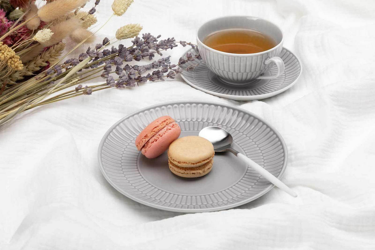 TEETASSEN Amina Silbergrau 0,14 l 6er Set - Grau, Keramik (0.14L) - Seltmann Weiden