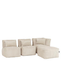 SITZSACK-SOFA 4-tlg. modular cord Noa - Beige, Textil (303/70/78cm) - icon