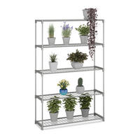 BLUMENREGAL - Grau, Kunststoff/Metall (91/140/28cm) - Relaxdays