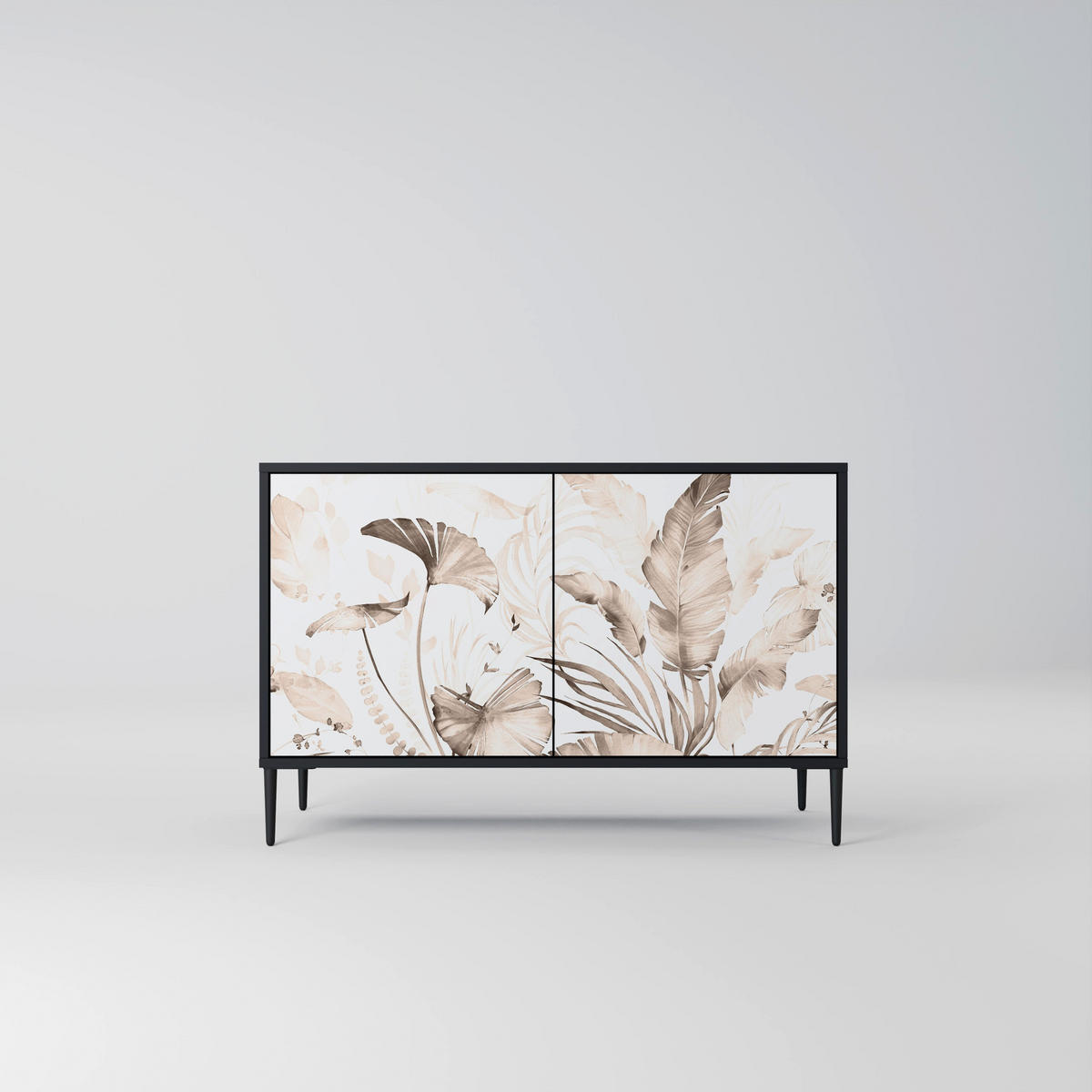 SIDEBOARD WILD TENDERNESS, Eicheneffekt, 111x42x77,5 cm, 2 Türen - Eichefarben/Buchefarben, Holzwerkstoff/Buchenholz (111/77.5/42cm) - SpaceRebels