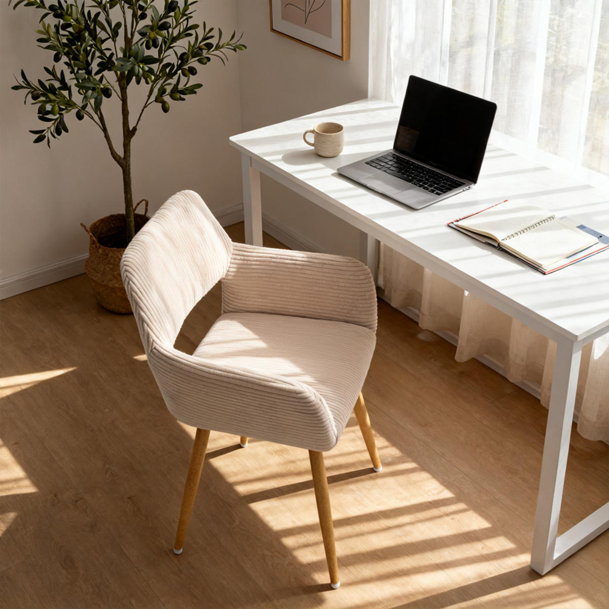 ESSZIMMERSTÜHLE 2er-Set, mit Metallbeinen, für Küche, Wohnzimmer, Schlafzimmer und Büro, Hellbeige - Beige, Textil/Metall (56/78/56cm) - Meubles Cosy