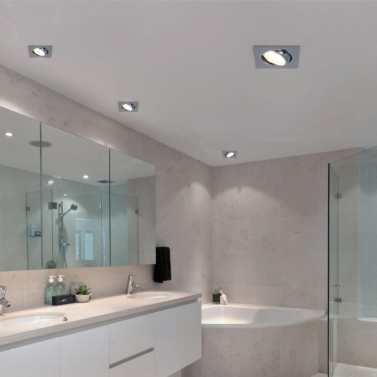 LED EINBAULEUCHTE Chrom Silber eckig - Silberfarben, Metall (8.2/8.2/2.5cm)