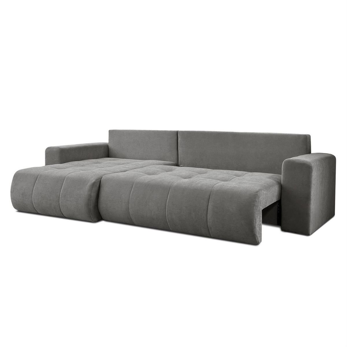 ECKSOFA Gepolstertes CLOUD mit Schlaffunktion und Bettkasten, Wind 21 - Dunkelgrün, Textil (277/143cm) - Lookway