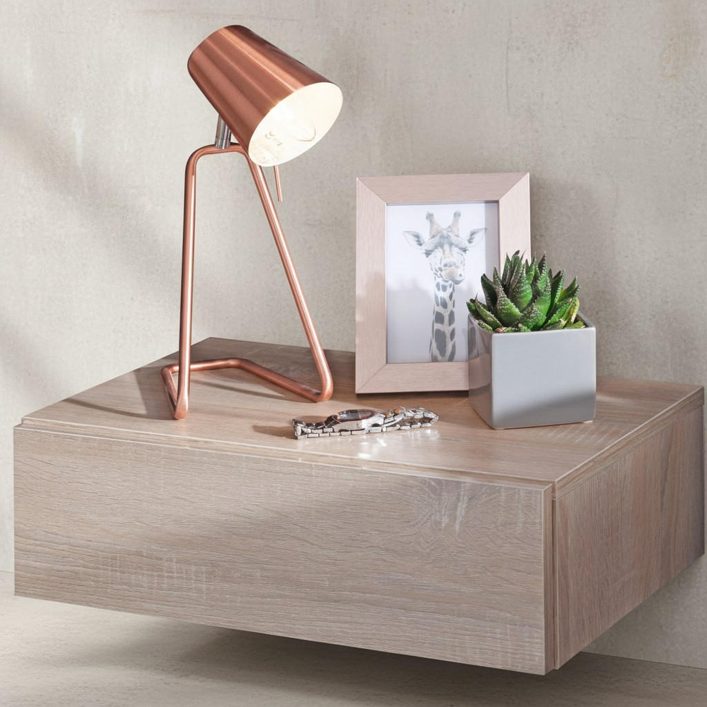 NACHTTISCH Schlicht Spanplatte Kratzfest Wasserabweisend MOLISE, Beige 46x30x15 cm - Beige, Holz (46/15/30cm) - KADIMA DESIGN