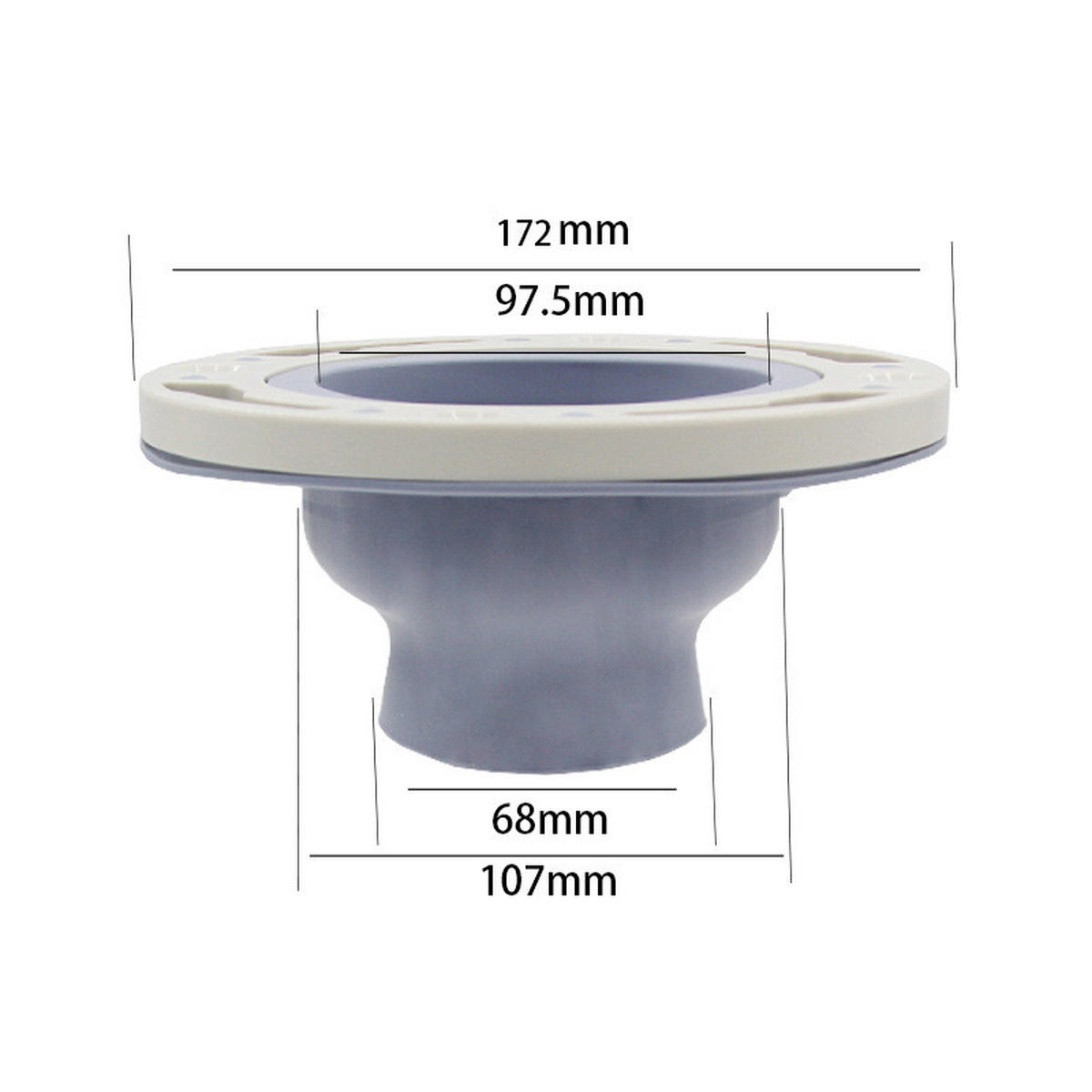 WC-FLANSCHRING, Multicolor,18/18/10.5CM - Multicolor, Kunststoff (18/4.5/18cm)