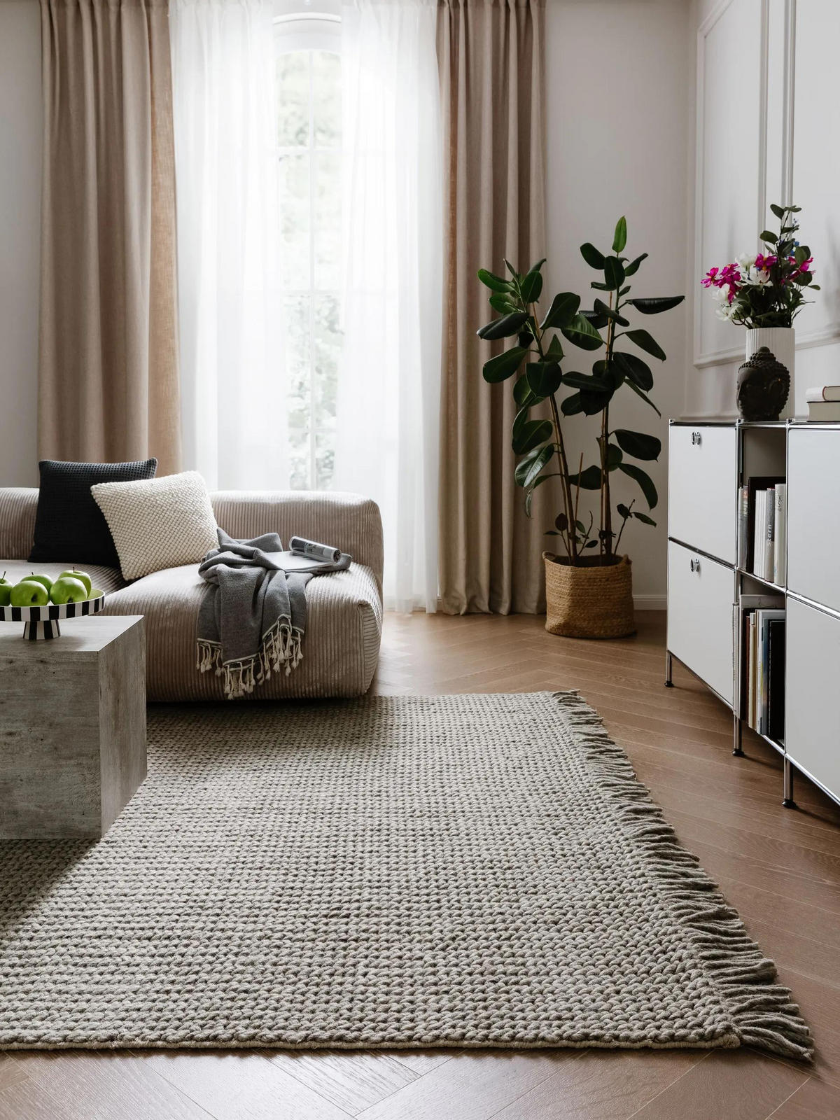 WOLLTEPPICH Velma Grau 160x230 cm - Grau, Textil (160/230cm) - benuta Pure