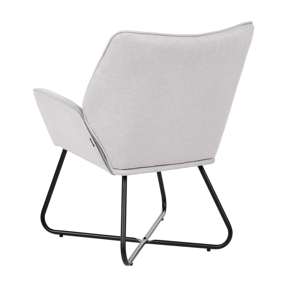 SESSEL Samtstoff Hellgrau Gressela - Hellgrau/Schwarz, Textil (67/87/67cm) - Beliani