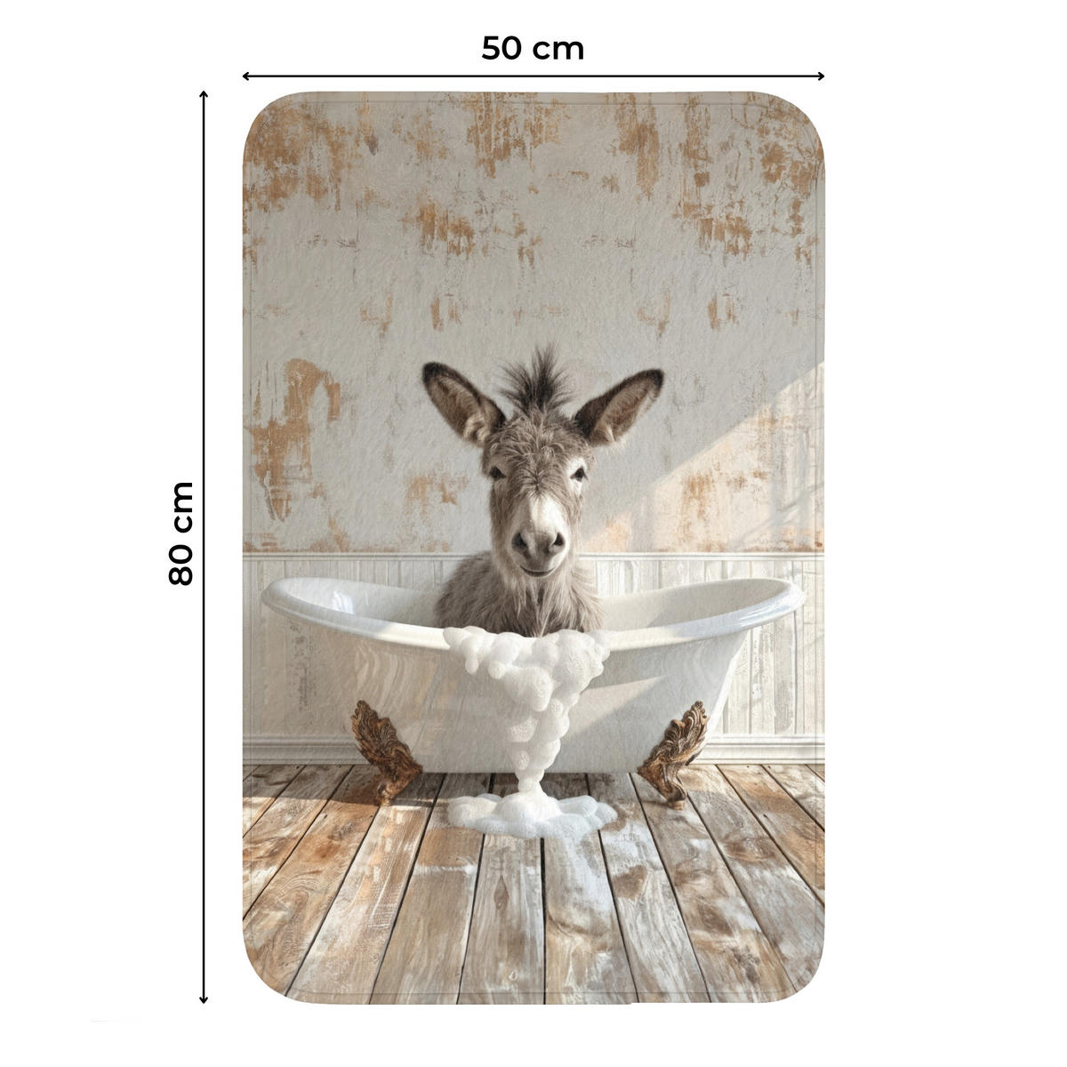 WC PŘEDLOŽKA Osel - Zvířata - Vana - Pěna 50x80 cm - krémová, textil/plast (50/1cm) - OnlyWow