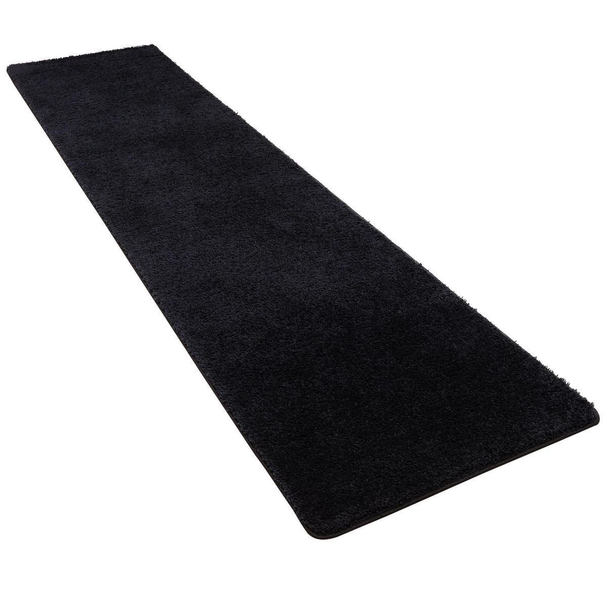 HOCHFLOR SHAGGY LÄUFER TEPPICH PALACE - Schwarz, Textil (80/400cm) - Snapstyle