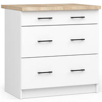 KÜCHENSCHRANK Weiß 46x80x85cm - Schwarz/Weiß, Holzwerkstoff/Kunststoff (80/85/46cm) - Akord