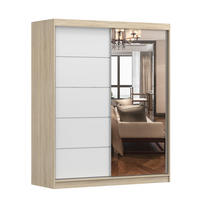 SCHIEBETÜRENSCHRANK - EVA BIS 05 Sonoma + Weiß - Weiß/Sonoma Eiche, Holzwerkstoff (160/195/61cm) - Möblo