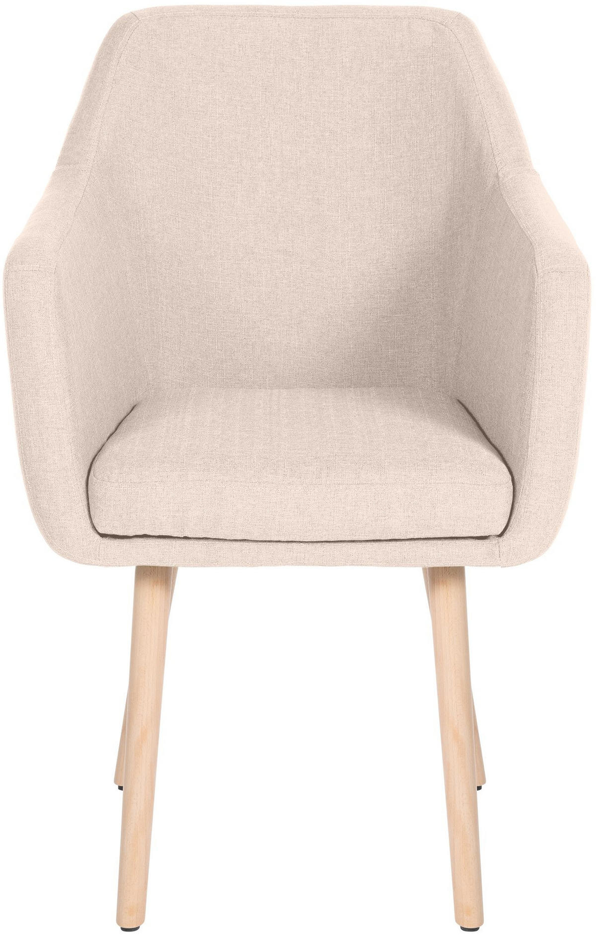 ARMLEHNENSTUHL Stoff beige - Eukalyptusholzfarben/Beige, Holz/Textil (61/88/57.5cm) - CLP