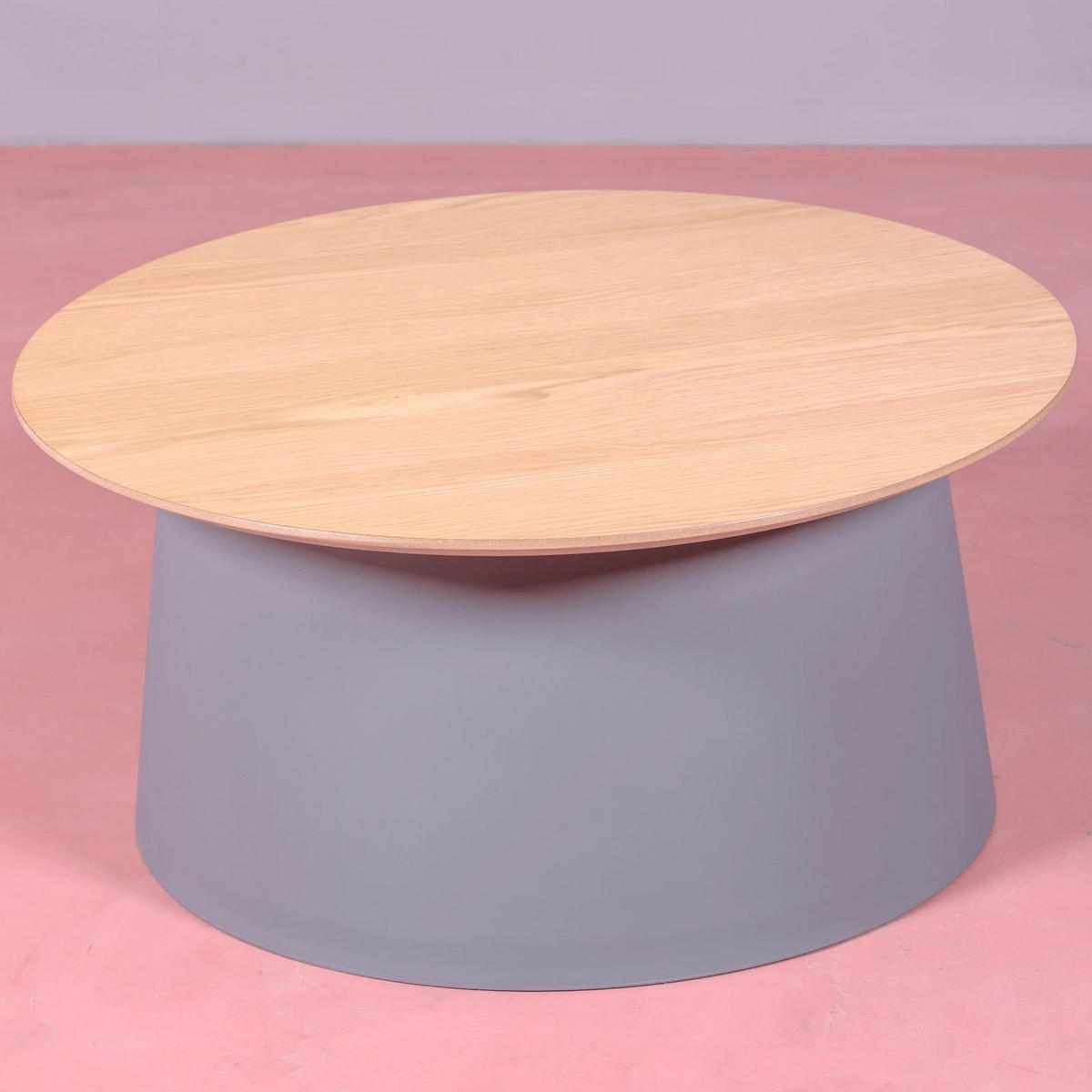 COUCHTISCH Rund Grau 69/69/34 cm - Grau, Holz (69/69/34cm) - Nest Dream