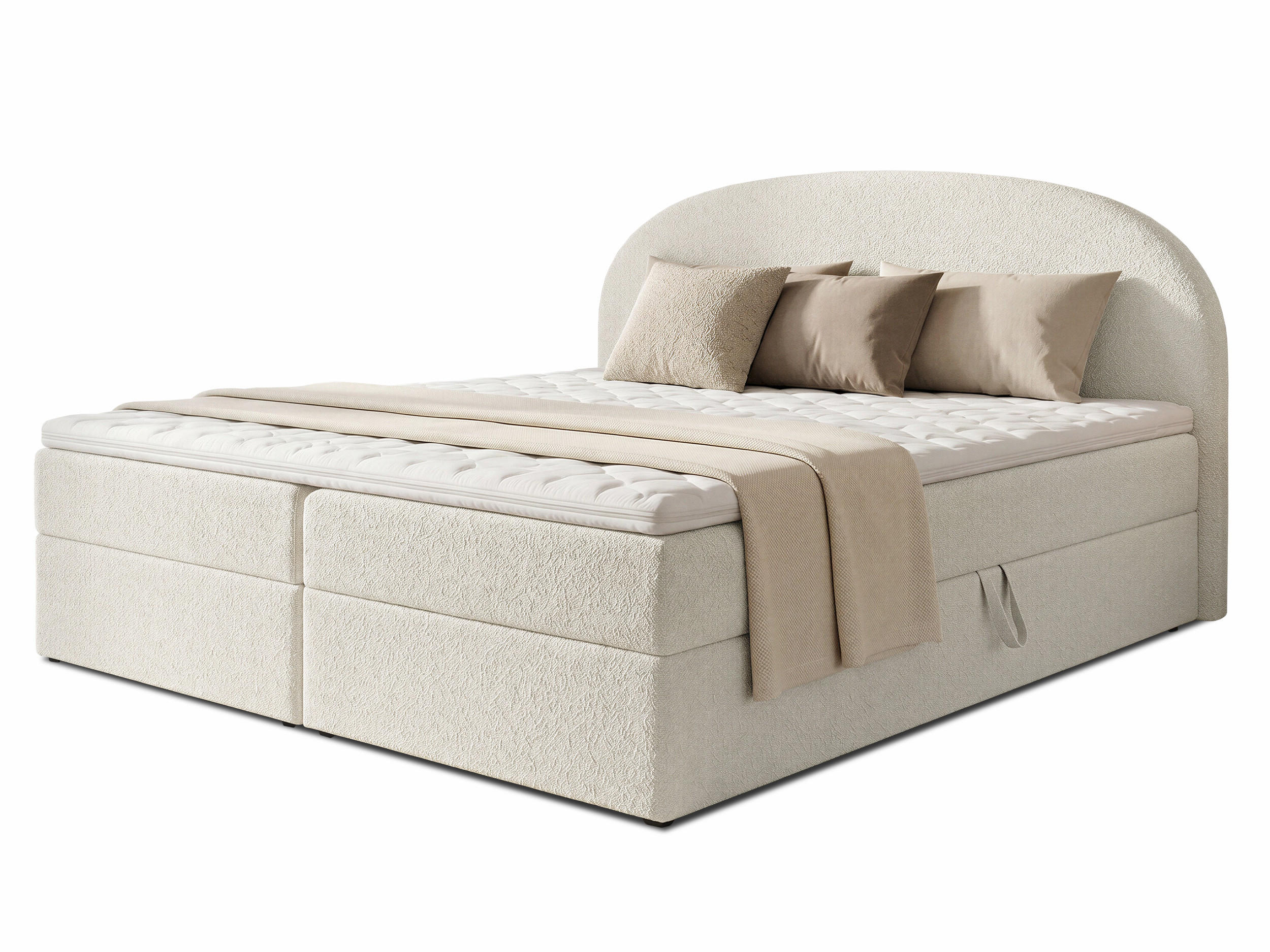 BOXBETT Cloud - 160x200 -weiß (Coral 70) - Schwarz/Weiß, Holz/Holzwerkstoff (160/200cm) - Sofnet
