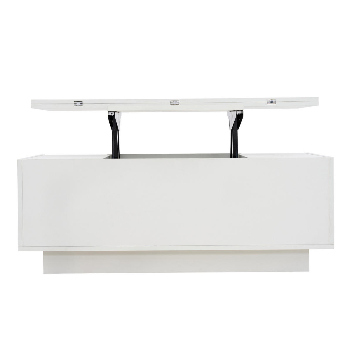 COUCHTISCH mit 2 Hebeplatten 100 x 50 x 43 cm Weiß - Weiß, Holzwerkstoff (100/50/55.5cm) - Meubliv