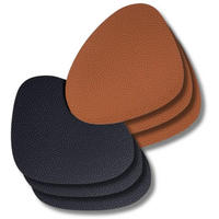 COOKINGLIFE Untersetzer - Veganes Leder - Schwarz / Cognac - Organic - doppelseitig - 13 x 11 cm - 6 Stück - Schwarz/Braun, Kunststoff (11/13cm) - Cookinglife