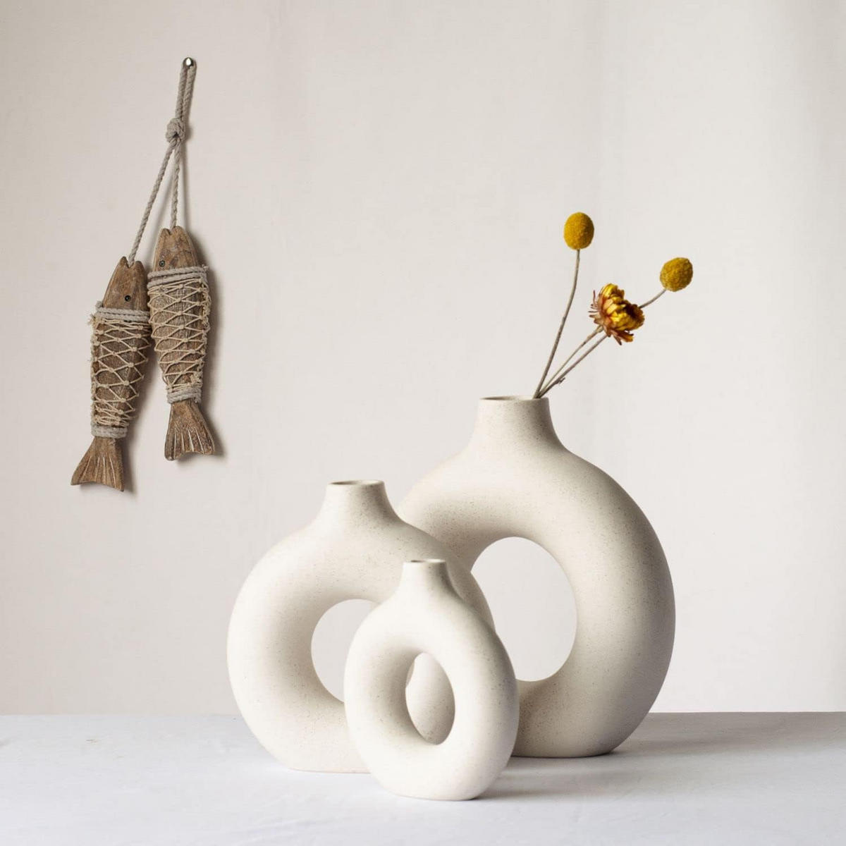 VASE 18 x 19,3 cm Keramik - Beige, Keramik (19.3cm) - LIBRATON