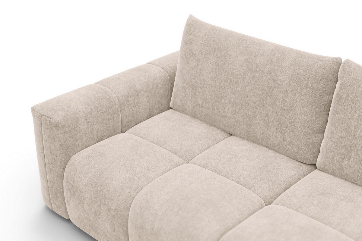 SOFA VERONA 3-Sitzer, Beige - Beige/Schwarz, Holz/Textil (224/83/110cm) - Courtois Laville