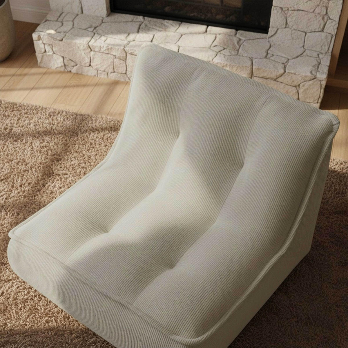 SESSEL, Ekru - Weiß, Textil (90/70/80cm) - Oviala