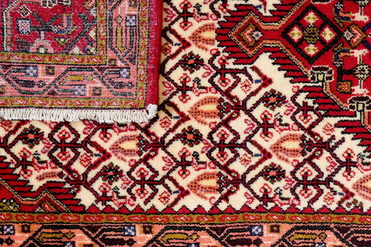 ORIENTTEPPICH handgeknüpft Assadabad Beige, Rot 193/80 cm Schurwolle - Beige/Rot, Textil (80/193cm) - Looma