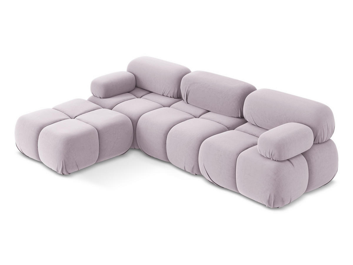 ECKSOFA Beidseitig Samt Stoff Violett - Lila/Flieder, Kunststoff/Textil (285/191cm) - Makamii