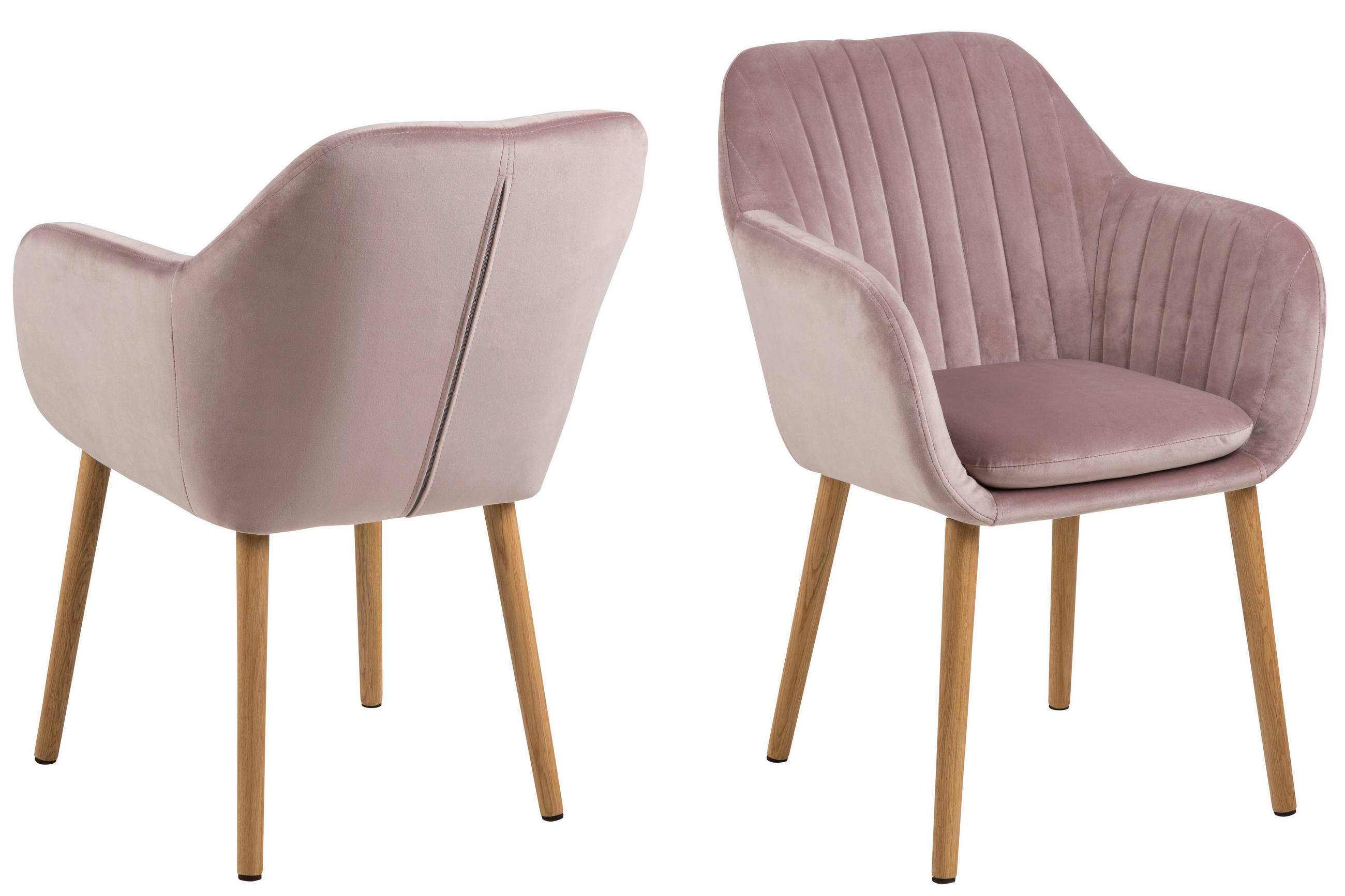 ARMLEHNSTUHL dusty rosa, Eiche - Rosa, Holzwerkstoff (57/83/61cm) - ebuy24