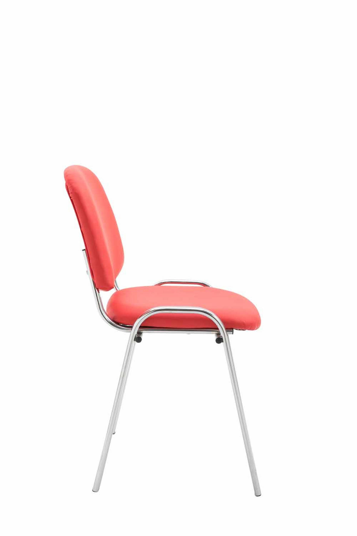 BESUCHERSTUHL Keen, Kunstleder mit Gestell in Chromoptik / Bezug Rot - Chromfarben/Rot, Textil/Metall (54/79/48cm) - TPFLiving