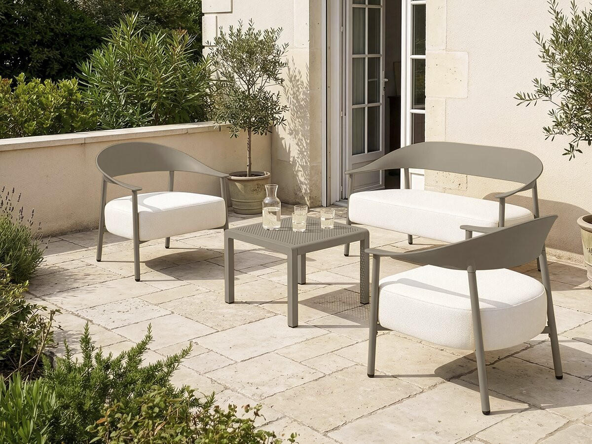 GARTENSITZGRUPPE céora Taupe - Taupe, Metall - Habitat Garten