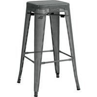 BARHOCKER Fluton grau - Grau, Kunststoff/Metall (43/77/43cm) - TPFLiving